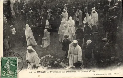 Mende — Prozession der Bußfahrer — Große Kreuz — A. Planchon, Verleger — Mende