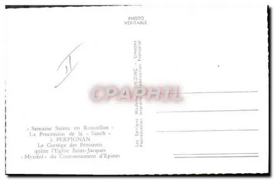 Święta Tydzień w Roussillon — Procesja «Sanch» w Perpignan — Éditions Théo Jac — Rewers