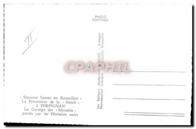 Procissão da Semana Santa em Perpignan — Os Penitentes Negros — Éditions Théojac — Verso