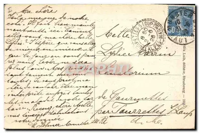 Sanatório « Altenberg » perto da Schlucht — editor L. Loub, Strasbourg — Verso