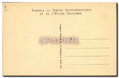 Sanatorium van Parigné-l'Évêque (Sarthe) — Refectoire van Heren — Vereniging voor Sociale Hygiëne en Antituberculosebeveiliging van de Sarthe — Achterkant