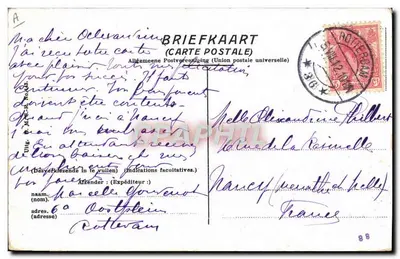 S.S. Rotterdam — Linha Holland-America — editor: Allgemeene Postvereeniging — Verso