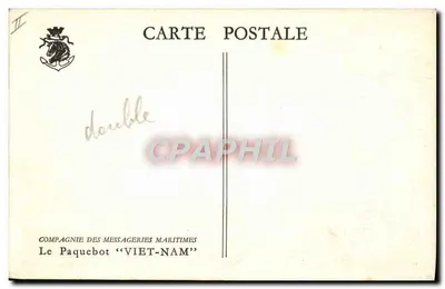 O Paquebot "VIET-NAM" — Compagnia das Messagerias Marítimas — desenho de Roya Chapdelat — Verso