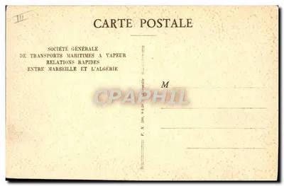 Paquebot "SIDI-BEL-ABBÈS" — S.G.T.M. — Société Générale de Transports Maritimes à Vapeur — Verso