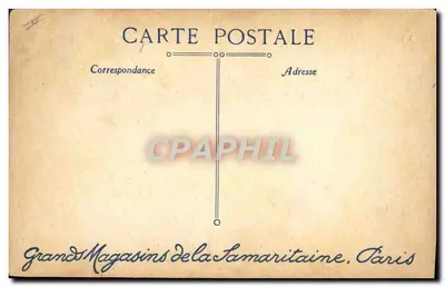 Jeune homme élégant avec chien — scène de rue — dessin de Mvanojak, éditeur Grand Magasins de la Samaritaine, Paris — Rewers