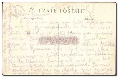 Um avião Taube voando sobre os arredores de Paris — A Guerra de 1914 — L.C.H Paris — Verso