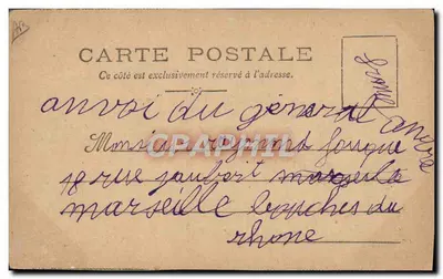 Procesja postaci czarnych w strojach — R. F. Lefebvre 1909 — wydawca nieczytelny — Rewers