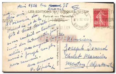 PARIS — A Câmara dos Deputados e o Ponte da Concórdia — LIP 124 — Verso