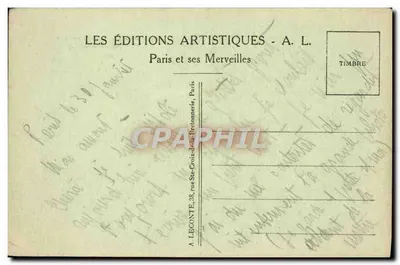 Paris - Igreja de Notre-Dame — A.L. Edições Artísticas, n°86 — Verso