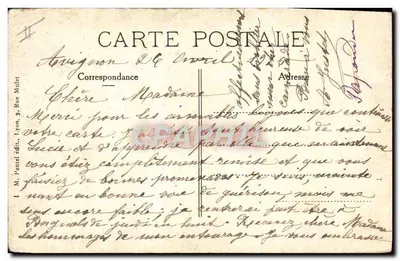 Infirmière de la Croix-Rouge aidant un soldat blessé — scène de guerre — éditeur M. Panel, Lyon — Achterkant