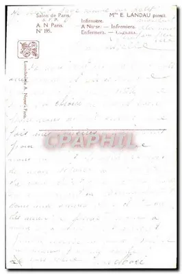 Enfermeira — retrato — Salão de Paris, S.F.P., N° 195 — Verso
