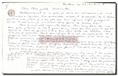 Sala de ambulância — Os Heróis (ambulância perto de Verdun 1915) — Salon de Paris, N° 235 — Verso