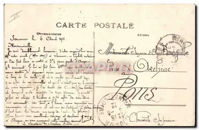 Saumur - Rennen van Verrie - Val tegen de Muur — Fot. Blanchaud, n°70 — Achterkant