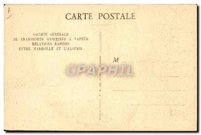 Paquebot "SIDI-BEL-ABBÈS" — S.G.T.M. — Société Générale de Transports Maritimes à Vapeur — Verso