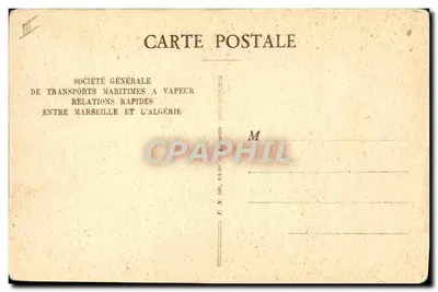 Paquebot "Sidi-Bel-Abbès" — navire à vapeur de la S.G.T.M. — éditeur S.G.T.M. — Verso