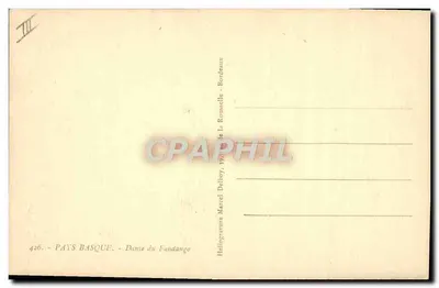 Taniec Fundàngo — Krajobraz Baszków — Héliogravure Marcel Debey — Rewers