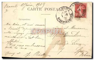 Biarritz Pittoresque — Types van Baske N° 48 — Uitgave A. Simons - Cliché Frois — Achterkant