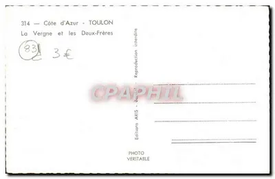 La Vergne e os Dois-Irmãos — Costa Azul — Toulon — Edições ARIS — Verso