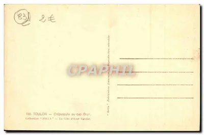Toulon — Crépuscule au cap Brun — Kolekcja 'BELLA' — La Côte d'Azur Varoise — Rewers