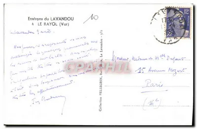 Vista da baía de Le Rayol — Ao redor de Lavandou — Pellegrin — Verso