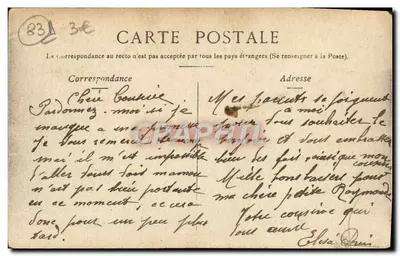 Toulon — Tamaris — vue du port avec édifice sur colline — Verso