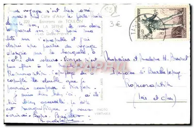 Les Deux-Frères — Côte d'Azur — edições ARIS n°320 — Verso