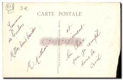 Toulon - Monument da Federação — editor P. Brauère, n°83 — Verso
