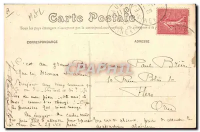 Saumur (M-e-L) — Cavaleiro saltando sobre pilares (queda perigosa) — Fr. Vozlacan, fot. Saumur — Verso