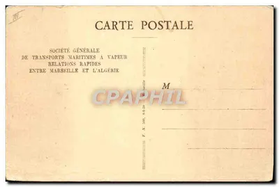 Paquebote "Sidi-Bel-Abbès" — S.G.T.M. — Sociedade Geral de Transportes Marítimos a Vapor — Verso