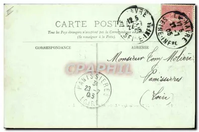 Le Havre — Visão do transatlântico 'La Savoie' no porto — LL. n°118 — Verso