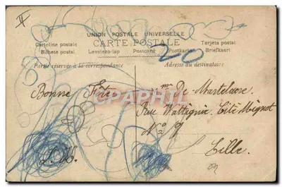 Sté-Louise — joven mujer que señala una placa — serie 2046 — Reverso