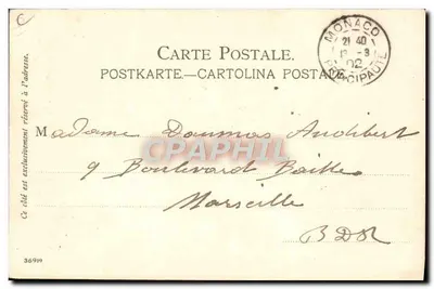 Monte-Carlo — widok z portu i promenady — Schmidt-Staub & Cie, Nuremberg — Rewers