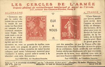 Deutschland & Frankreich — Die Armeekreise — Herausgegeben von 'La Grande Guerre' von den 'Großen Schriftstellern'
