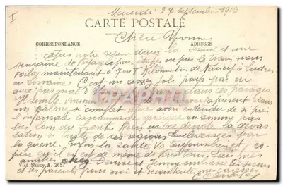Tumbas dos Oficiais — cemitério militar — Nancy, A. 2657 — Verso