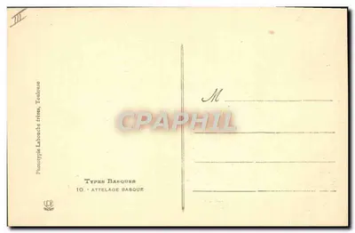 Atelagem basca — dois touros carregados — Fototipia Labonche frères, Toulouse, n°10 — Verso