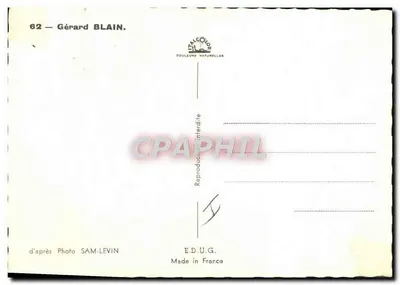 Gérard Blain — portret — Wydawca E.D.U.G. n°62 — Rewers