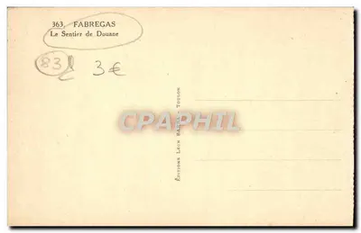 Le Sentier de Douane — Fabregas — Wydawnictwo Léon Barra w Toulonie, nr 363 — Rewers