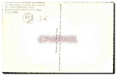 Saint-Raphaël (Var) — Bulwar Félix-Martin i plaża — Wydawnictwo artystyczne Arcueil — Rewers