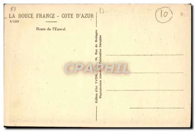 Trasa Esterel — Côte d'Azur — Wydawnictwo Art YVON — Rewers