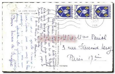 L'Estérel — As rochas vermelhas — Edições S.E.P.T. - Reprodução Proibida — Verso