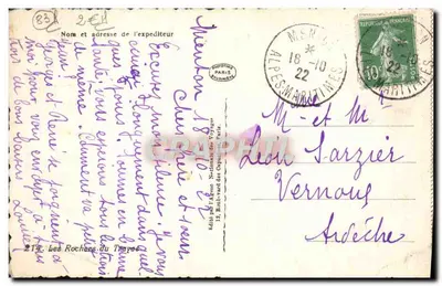 Les Rochers du Trayas — Editado pela Agência Nacional de Viagens — Paris — Verso