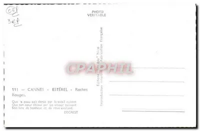 Cannes - Estérel - Roches Rouges — Éditions Décrest, n°111 — Rewers