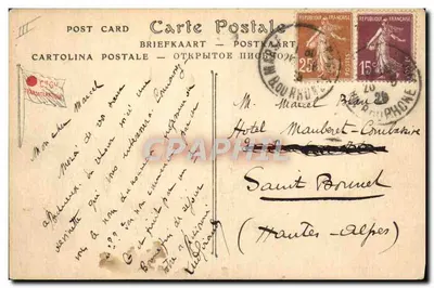 Paquebote TIMGAD — Compagnia Geral Transatlântica — Serviços Postais da Méditerâneo — Verso