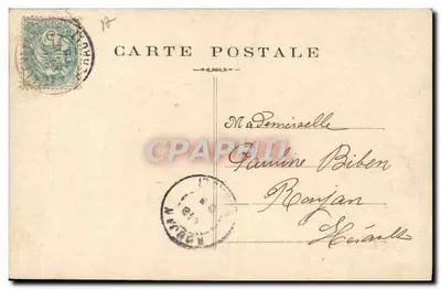 Trzech dzieci obok wielkiej litery P — Pauline — wydawca Francis, nr 3057/58 — Rewers