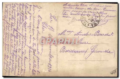Una cucina tedesca catturata durante la battaglia di Vic-sull'Aisne — Guerra 1914 — J. Coubier, Parigi — Verso