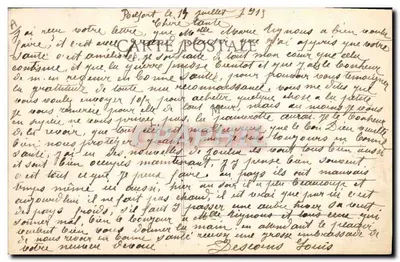 Cerimônia de Todos os Santos nas tumbas dos soldados franceses caídos no campo de Honra — Alta-Alsácia, 13 de agosto de 1914 — Editor Cardot, Belfort — Verso