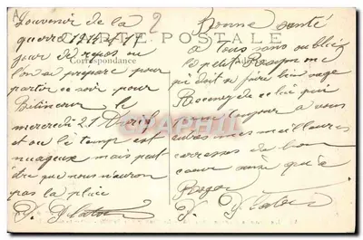 Soldado escrevendo uma carta para a família — A Grande Guerra 1914-15 — Phot-Express n°38 — Verso