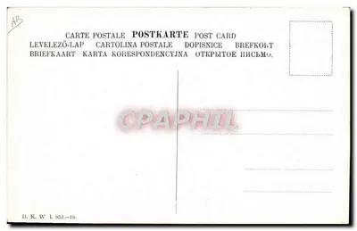Struś w drzwiach — humorystyczna scena — B. K. W. 1.951-10 — Rewers