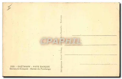 Guéthary - Basque Country - Taniec Fandango — Heiligravure Marcel Delboy, 39, rue de la Rousseille, Bordeaux — Rewers