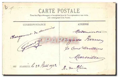 Basque attelage — Biarritz — uitgever P. IRIDOU, n° LL — Achterkant